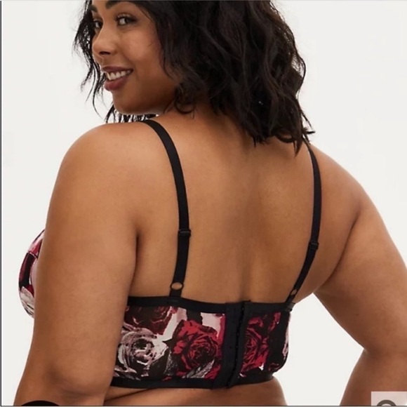 NWT Torrid Unlined Bralette Torn Rose Underwire - Picture 2 of 6
